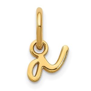 Dainty 14k Yellow Gold Lowercase Letter Pendant